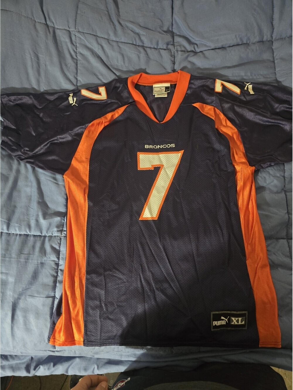 Vintage PUMA Denver Broncos John Elway #7 Blue Jersey Size XL NEW MADE IN USA